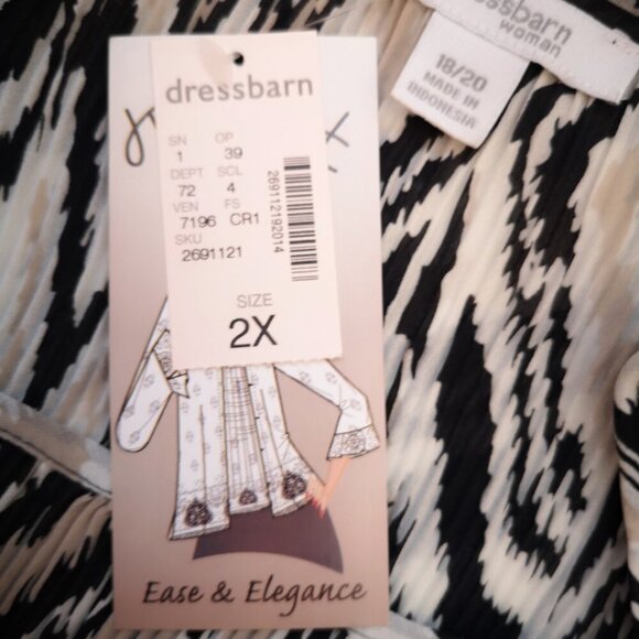 NWT Dress Barn Ladies Size 2X Black/Tan/Beige Twin Set Cami & Blouse - Picture 4 of 14